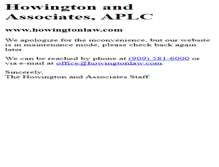 Tablet Screenshot of howingtonlaw.com
